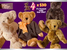 Vermont Teddy Bear Female Executive Gray Dress Orange Scarf + 3 others.