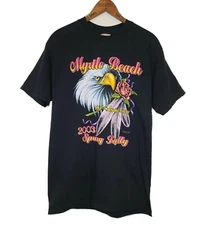 2003 Bike Week Myrtle Beach Eagles Motorcycle Dynamic  Designs T-Shirt MED 19×29