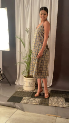 indian cotton sleeveless dresses Marigold Meadow Sleeveless Midi Dress in Indian Flower