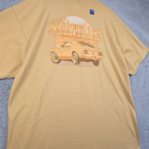 MUSTANG SHIRT ADULT EXTRA LARGE XL YELLOW GOLD AMERICAN MUSCLE 1970 CASUAL NWT - Picture 6 of 14