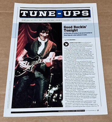 JEFF BECK - Music Print Ad Article Photo - 2010