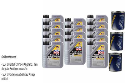 14L Motoröl Liqui Moly Top Tec 4100 5W-40 3x MANNOL Motor Flush ADDITIV
