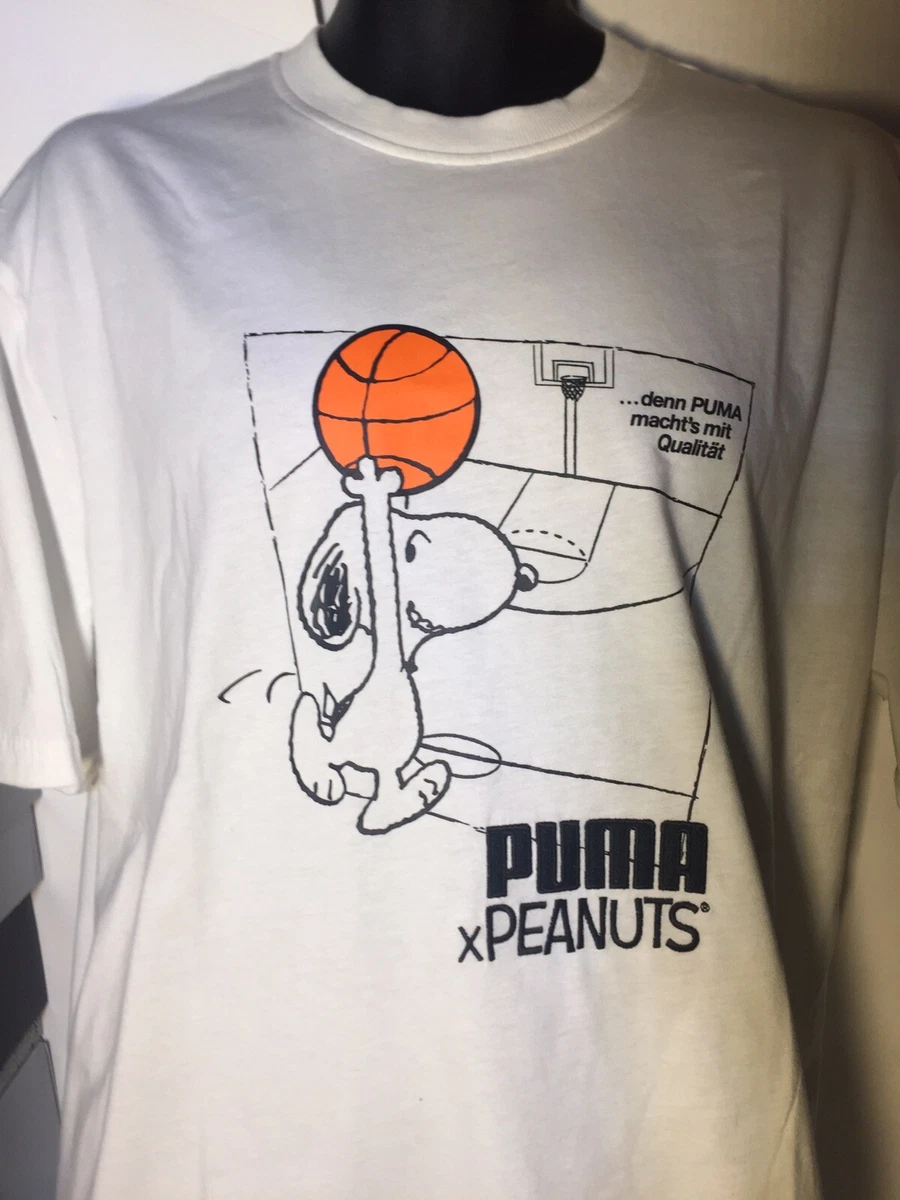 Puma X Peanuts Snoopy Basketball T- Shirt Puma White Size L 530616 New