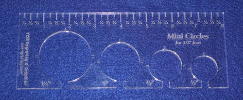 4 Hole Mini-Circle Quilt Template w/Ruler 1/4" Thick -  Long Arm- For 1/2" Foot - Picture 1 of 2