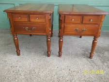 ONE Rare Vintage Tell City Dowry Collection Solid Cherry Side Table Nightstand