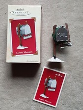HALLMARK ORNAMENT: 2002 Santa's Mailbox with message scroll in original box