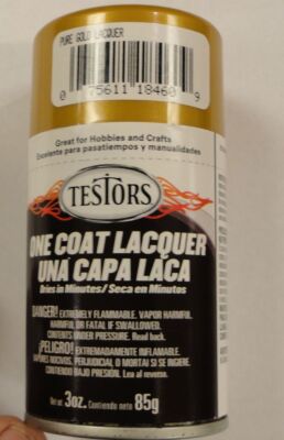 Testors One Coat Pure Gold Lacquer Model Spray (Aerosol) Paint 3oz