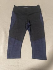 Outdoor Voices TechSweat 7/8 Leggings Size M Black Blue Color Block