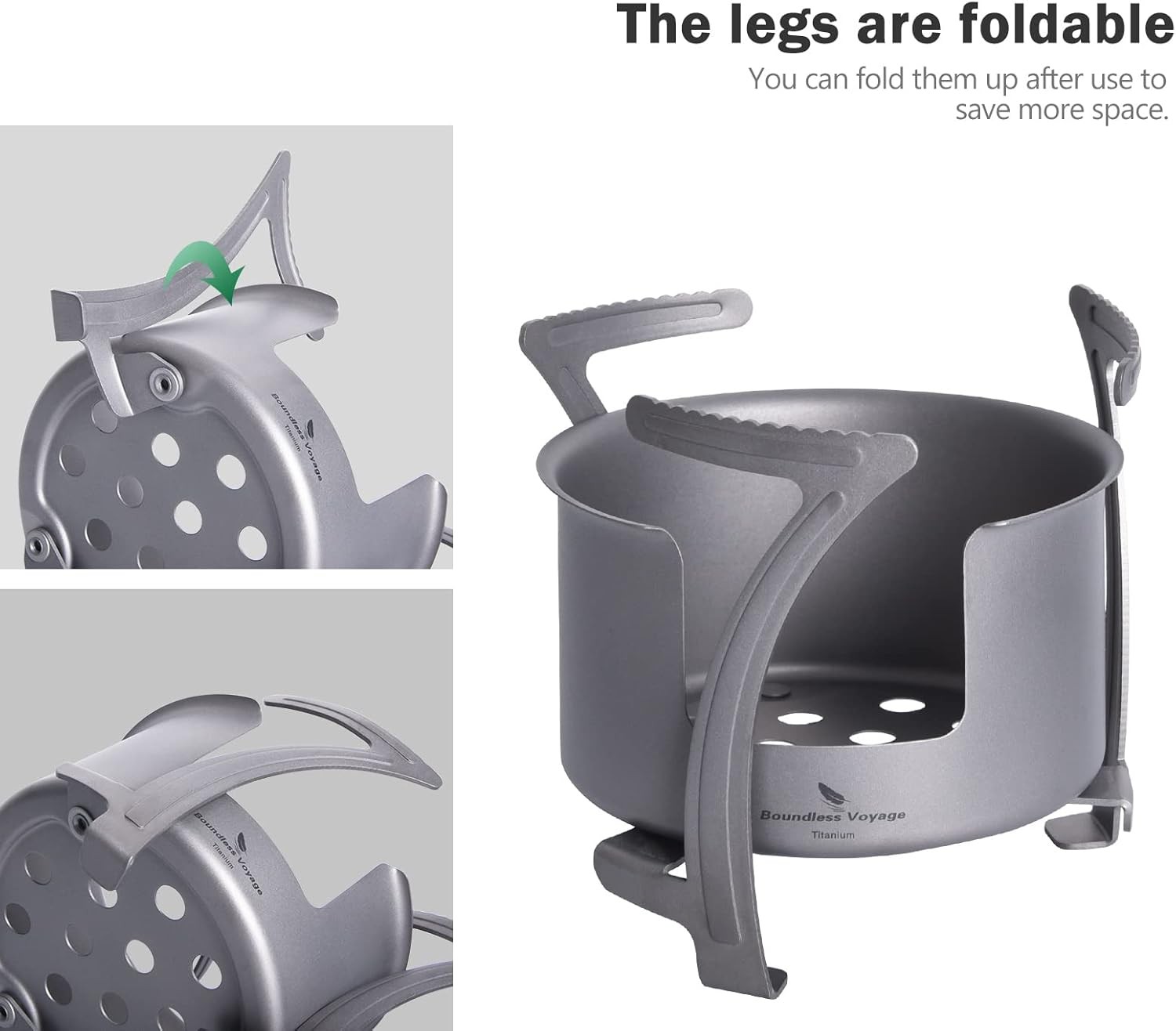 Boundless Voyage Titanium Alcohol Stove Spirit Burner &amp; Bracket Set 