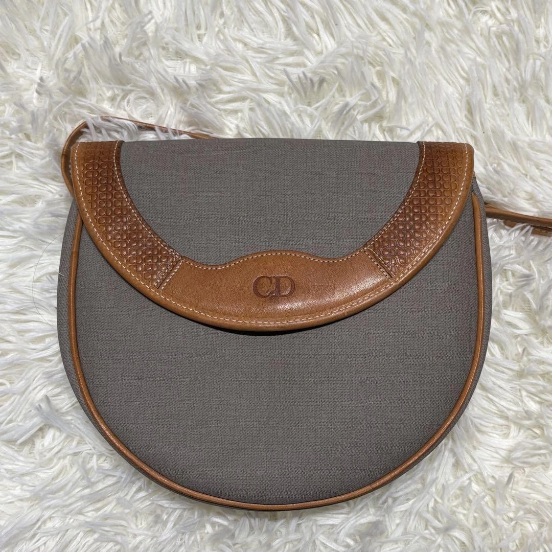 Sac bandoulière Christian Dior gris marron 8 pouces