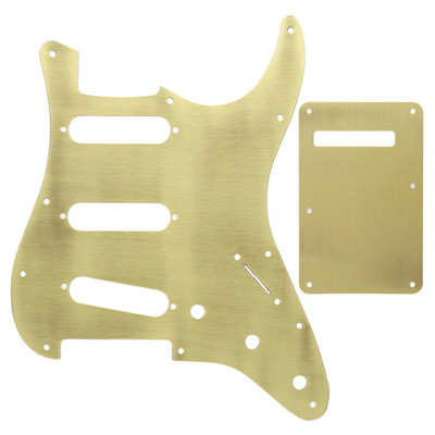 Aluminum Alloy SSS Electric Guitar Pickguard and Single Hole Back Plate Bronze