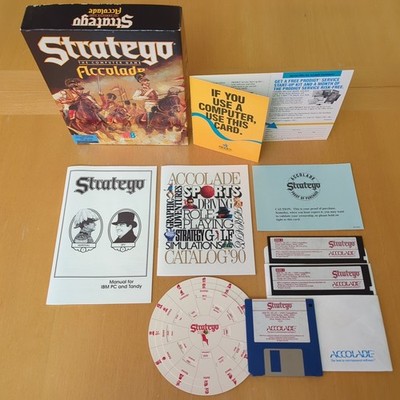 Stratego Computer Game Accolade 1990 IBM PC Tandy Milton Bradley 5.25'' & 3.5''