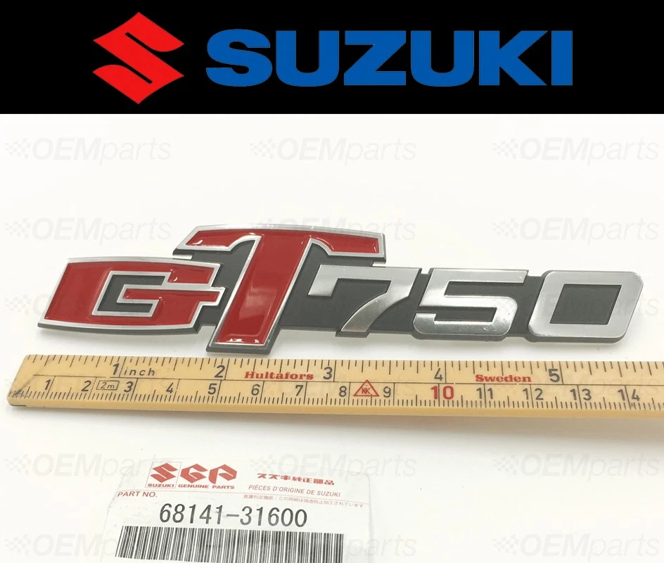 Cubierta de cuadro original Suzuki emblema GT750 (1973-1977) Foto 3 de 3
