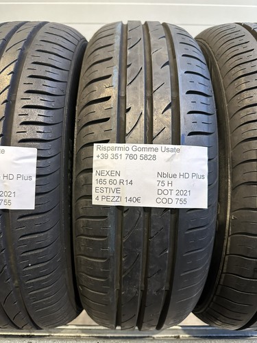 4 PNEUMATICI USATI NEXEN N BLUE HD PLUS ESTIVE 165 60 R14 75 H DOT 2021 - Foto 8 di 22