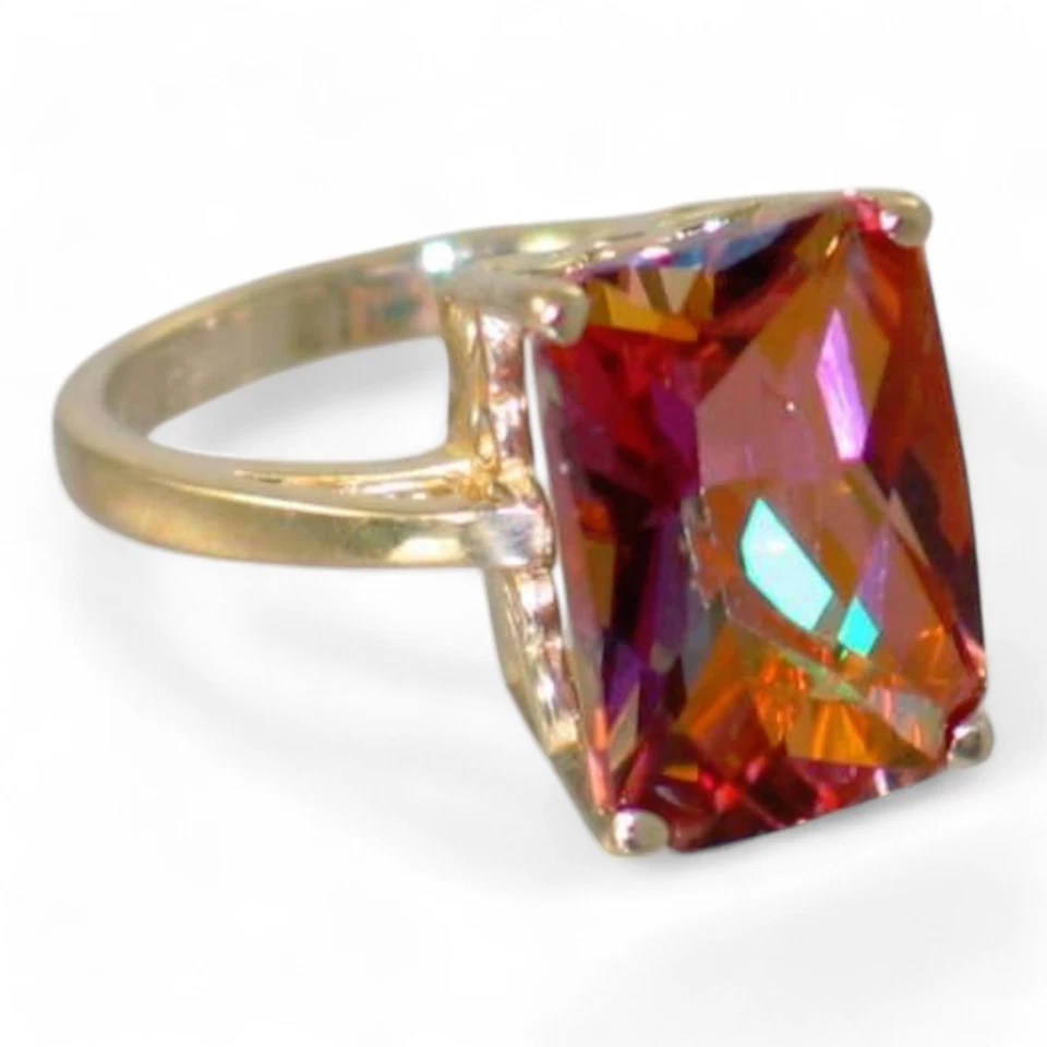 Twilight Fire Topaz, 10KY or 14KY Solid Gold Ladies Ring, R189 - Image 3 of 4