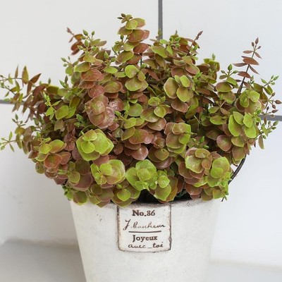 alyptus Artificial Fall Leaves Plant   8PCS Outdoor Fake Greenery