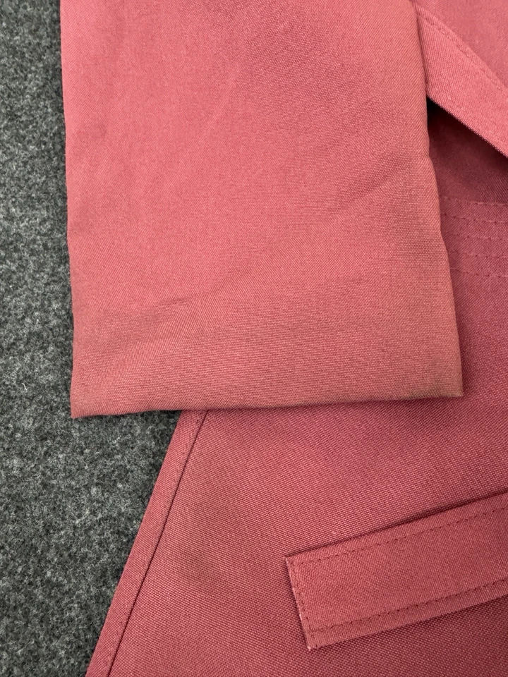 Casaco feminino vintage feito na União dos EUA pequeno malva peso leve com cinto - Imagem 2 de 4