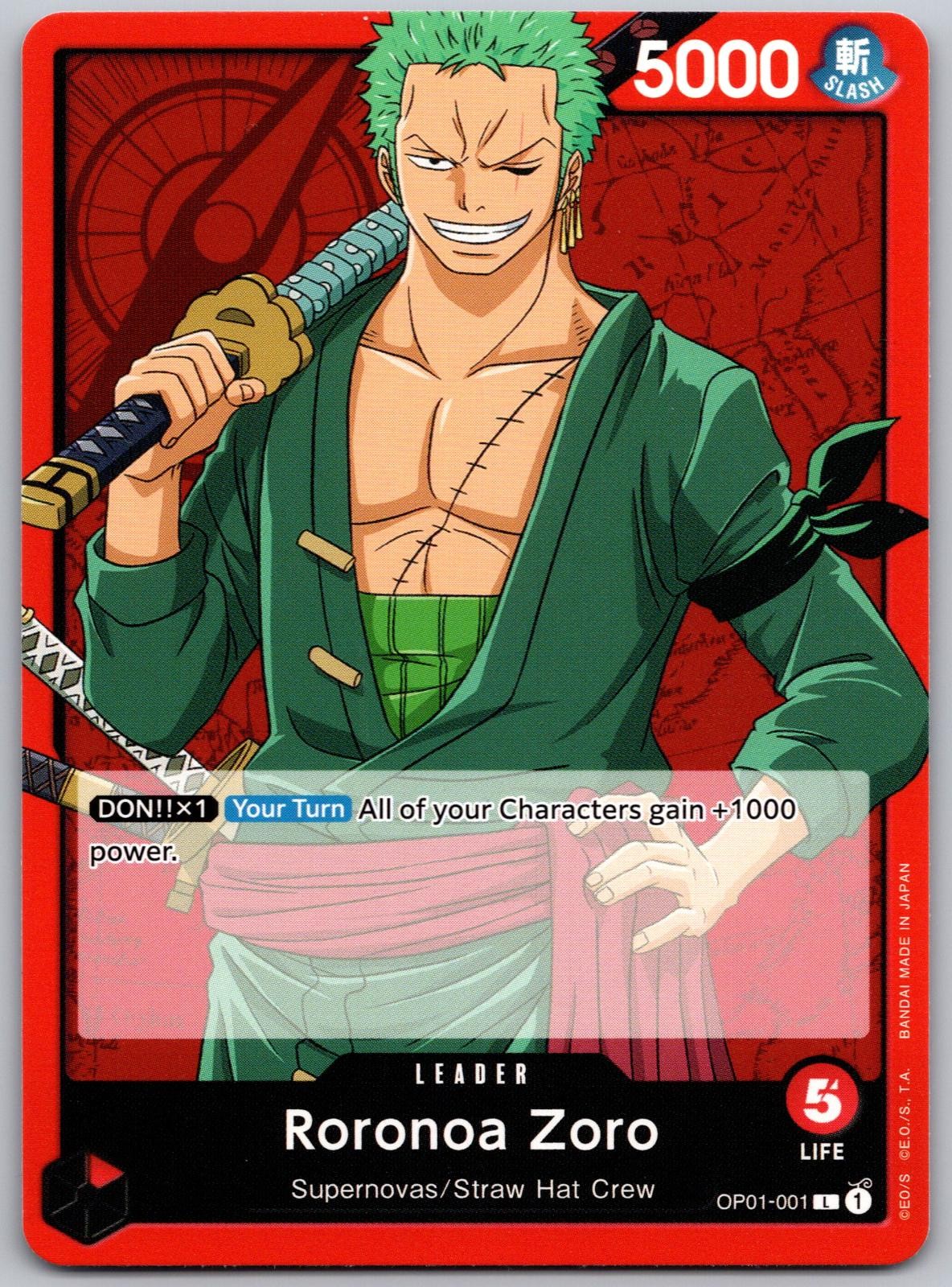 2022 One Piece Romance Dawn Roronoa Zoro (001) OP01-001 Leader NM