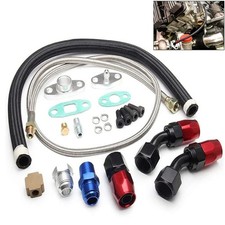 For T3 T4 T70 T66 Gt35 Turbo Charger Oil Drain Return Line Oil Feed Complete Kit