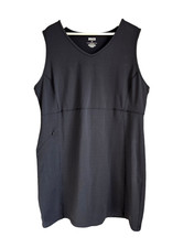 Duluth Trading NoGA Athleisure V-Neck Shift Dress Women 2XL Black Pkt Stretch