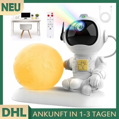 Roboter Astronaut Sternenhimmel Projektor LED Galaxy Nebula Nachtlicht Lampe DE