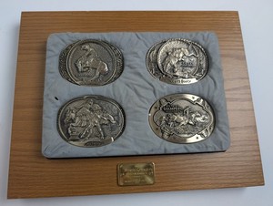 RARE Frederic Remington 10th Anniversary Belt Buckle Set - Collection III - 1982