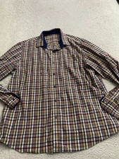 Tasso Elba Men Plaid Long Sleeve Button-Up Shirt Multicolor Size XL 17-17.5