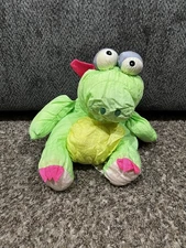 Prestige Toy Nakajima Dragon Nylon Stuffed Plush Vintage 1989 Green Pink
