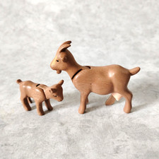 Playmobil Brown Female Goat + Baby Farm Animals Petting Zoo READ COND. B9