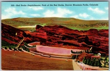 Vintage Linen Postcard Hogback and Green Mountain Vista Denver, CO 1940s