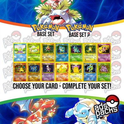 ポケモンカードゲーム 1999 Base set Holo bundle 95 Cards bulk 1999 Pokemon Base Set: Choose Your Card! All Cards Available - 100