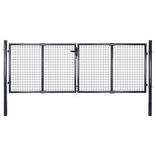 Image of Anthracite Double Garden Gate 306x150cm Galvanised Steel Fence Gate