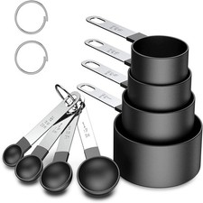 Measuring Cups and Spoons Set of 8 Pieces, Nesting Measuring Cups for Measuring