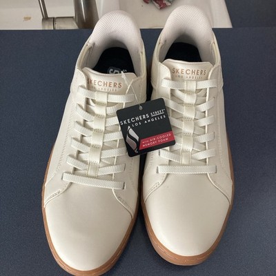 NEW!! Skechers Slip-ins Court Break Dbl Vented Mens White Natural Sneakers Shoes