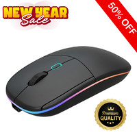 RGB LED Wireless Mouse Rechargeable Optical Silent Mice USB For PC Laptop UK