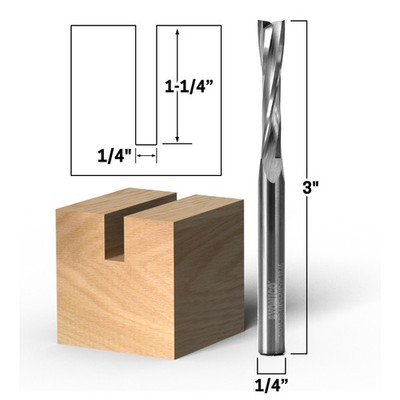 1/4'' Dia Low Helix Upcut End Mill CNC Router Bit - 1/4'' Shank - Yonico 35215-SC
