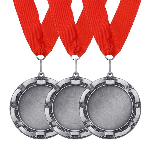 3 StüCk Auszeichnungsmedaillen, 2. Platz Gewinnermedaillen 3 Zoll Breiten Silber-image