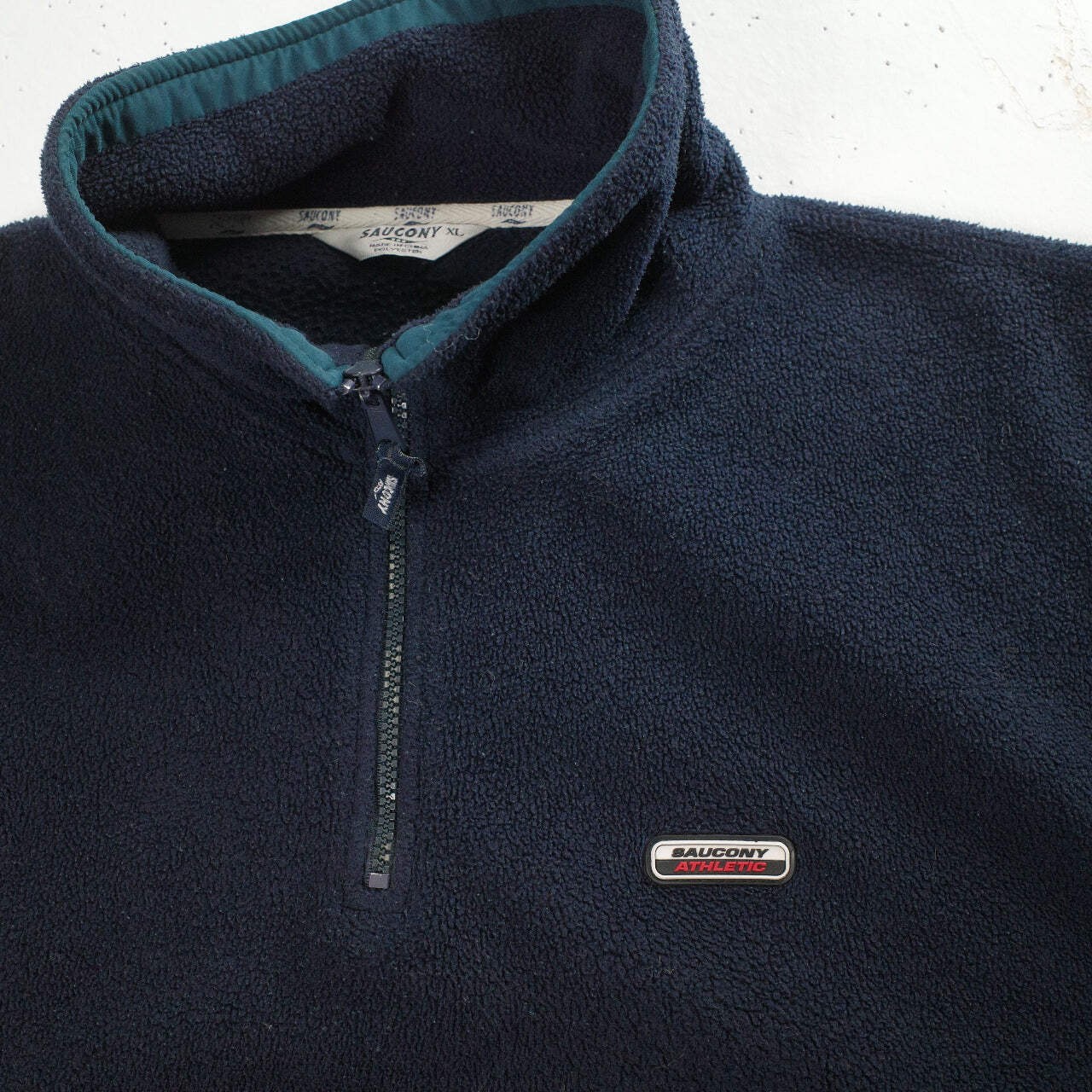 Saucony Athletic Vintage Navy Zip Up Fleece Men's XL thumbnail 2
