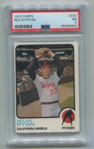 1973 Topps - NOLAN RYAN - Card #220 - CALIFORNIA ANGELS  PSA 3
