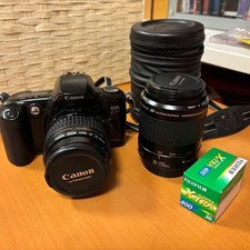 Canon EOS KISS Film Camera with EF 35-80mm and EF 80-200mm Lenses