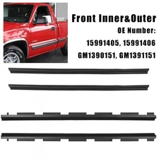 Inner & Outer Window Sweep Felt Seal Weatherstrip 4 PCS Kit Set Fits Chevy Truck