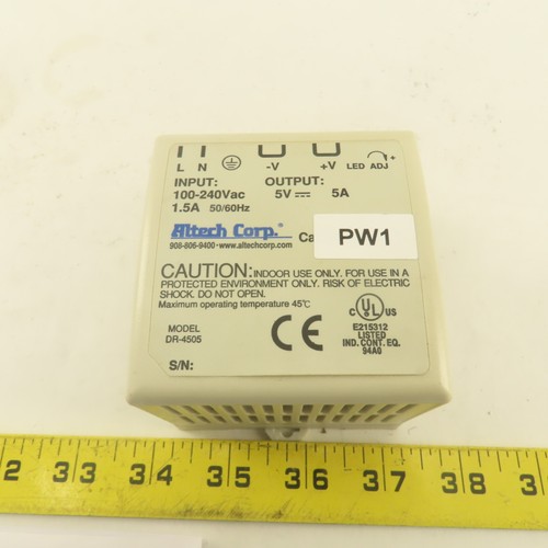 Altech Corp PS-4505 DR-4505 100-240VAC 1.5A Power Supply 5V DC Output 5A - Foto 1 di 7