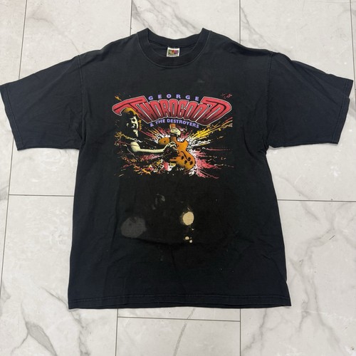 Thorogood, Thrashed George Thorogood and the Destroyers Black T-Shirt 90s Vintage L