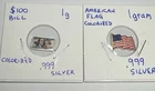 Fractional 1 Gram silver bar Lot .999 (2 Grams Total) Unique!!! Colorized 🔥🔥🔥