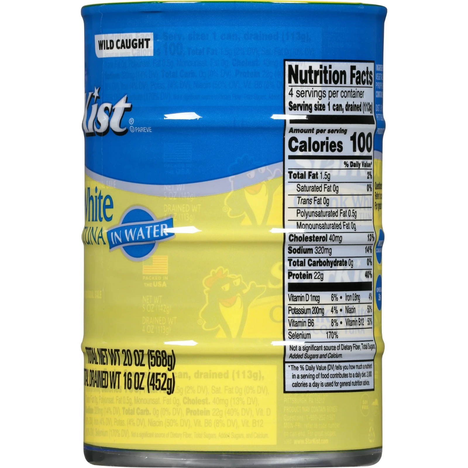 StarKist Chunk White Albacore Tuna in Water Can 4 Pack Wild Caught Dolphin 5 oz