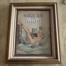 Harold's Club Reno Casino 1963 Large Framed Calendar Pin-Up