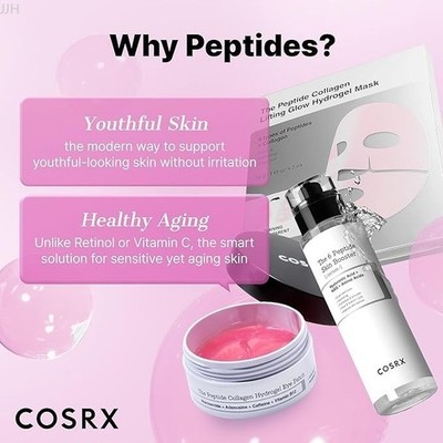 COSRX 60 Count Pink Peptides Collagen Hydrogel Eye Patches for Dark Circles