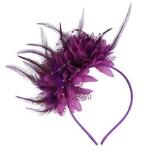 Fascinator Hat Women Tea Party Headband Hats Cocktail Flower Hair Clip Feather