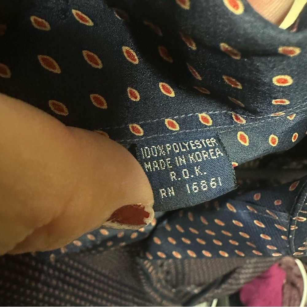 Men's Navy Patterned Button Down Shirt - image 4