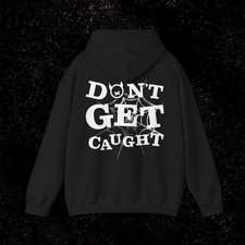 Quiet Club x Ghost Racing - Don't Get Caught Web Print Black Unisex Hoodie